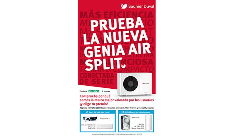 Promoción lanzamiento: Nueva generación de aerotermia Genia Air Split de Saunier Duval